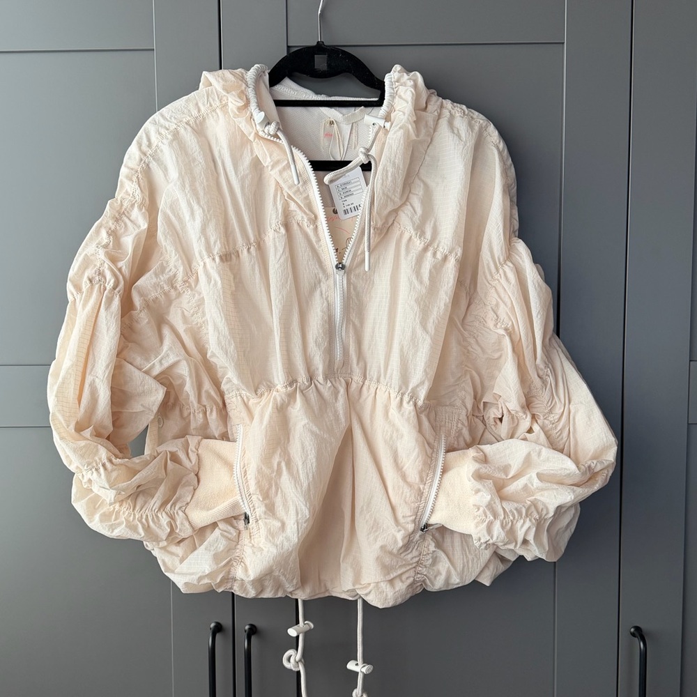 NWT FP Movement by Free People Happy Camper Pullover in Bleached Clay